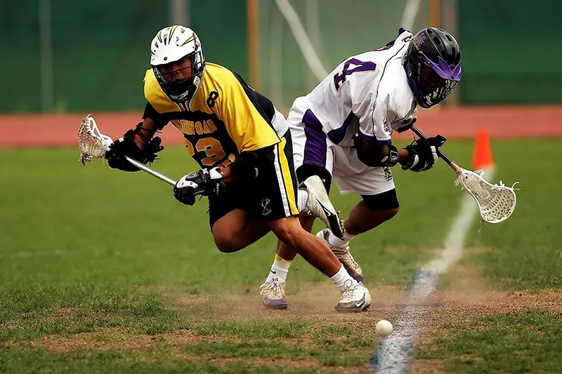 A highlight-reel frame of a defensive stop at close range.